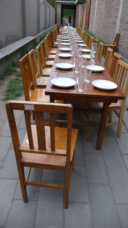 Row of dining tables